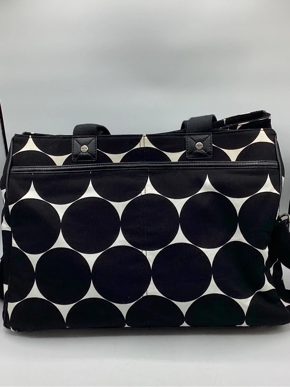 Thirty-one Suite Success Tote in Black and White Polka Dot Pattern